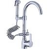 GYLRFA Rubinetto da cucina multifunzionale in ottone Rubinetto per lavabo caldo e freddo con pistola a spruzzo Pistola a spruzzo telescopica verticale in rame caldo freddo con tubo da 60 cm Rubinet