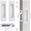 UFURMATE 1 maniglia per porta a incasso e 2 tiranti per bordi da 15,2 cm, in acciaio inox, set di maniglie per porta scorrevoli, per armadio (bianco)