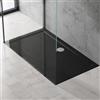 doporro Piatto Doccia Rettangolare 80x140 H 4 cm in Acrilico Rinforzato Nero, Installazione Filo Pavimento - Faro2