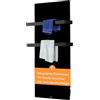 Mi-Heat Asciugamani a infrarossi, 48 x 100 cm, colore nero, termosifone da bagno con portasciugamani in acciaio inox, riscaldamento a infrarossi, riscaldamento per asciugamani