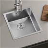 CECIPA Lavandino Cucina 40x44cm, Lavello Cucina 1 Vasca in Acciaio Inox, Lavabo Cucina Moderno Con l'Ultimo Sifone e Troppopieno, Lavelli da Cucina