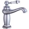 YUNRUX - Rubinetto miscelatore per lavabo in ottone anticato, stile retrò, colore: Argento