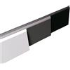 MadeInNature Battiscopa in legno, verniciato, rivestito in melammina, bianco, grigio, nero, di alta qualità, battiscopa fabbricazione francese, diverse dimensioni, altezza 7 cm (grigio, arrotondato