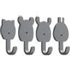 HIRAIDAI Ganci Autoadesivi Bagno Confezione Da 4 Ganci Da Cucina Senza Fori Per Riporre Gli Animali Dei Cartoni Animati - Grigio Canna Di Fucile