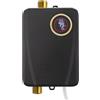 Charocean Mini scaldabagno elettrico da cucina, 230 V, 3500 W, scaldabagno elettrico con indicatore di temperatura LED, scaldacqua istantaneo per bagno, cucina, rosso lavaggio (nero)