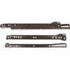 Amig - Guide Scorrevoli per Cassetti | Set di 2 con Ruote | Resistenza 18 kg/coppia | Binario Cassetto Scorrevole | Per Mobili e Armadi | Marrone, 550 x 37 mm, Lega di Acciaio