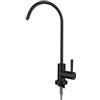 YWJFSA Rubinetto Per Acqua Purificata Rubinetto Lavello Cucina Osmosi Rubinetto Lavello Cucina Solo Acqua Fredda Acciaio Inossidabile 1/4,Nero