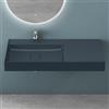 Mai & Mai Lavabo Bagno Sospeso 90×46×12cm Lavandino Bagno Lavabo da Minerale Fuso Colossum630, Antracite Opaco
