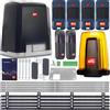 BFT Deimos AC Kit A800 MAG Motore per cancello scorrevole automatico per cancelli fino a max. 800 kg e 12 m con 4 telecomandi, cremagliera da 5 m, luce di allarme, fotocellula per cancello di cortile