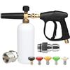 Chansunokku Lancia schiuma, cannone schiuma per idropulitrice ad alta pressione, lancia neve da 1 L con 5 ugelli per schiuma, dispenser di sapone, bottiglia foamer, pistola per schiuma per la pulizia dell'auto