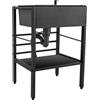 uofgcru Lavello da cucina in acciaio inox, autoportante, per esterni, con colini a cestello, griglie,lavabo per lavanderia, salvaspazio(Nero senza rubinetto - 50×40×86cm)