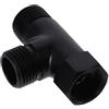 AEJHSIN Deviatore Doccia Valvola deviatrice for braccio doccia in ottone massiccio, 3 vie, G1/2 a T, adattatore for tubo flessibile nero opaco