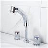 ZPSPZ Rubinetti Bagno Tre Fori Tirare Retrattile Calda e Fredda Doppia Maniglia Ascensore Rubinetto Lavabo Bagno-Cromo