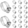 Bivethoi 20 fascette stringitubo a vite senza fine, in acciaio inox, regolabili, per tubi dell'acqua, impianti idraulici automobilistici, 10-16 mm (2/5-5/8 pollici)