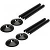 CWOQOCW 4 coperture per tubi e collari per tubi del radiatore, eleganti coperture e collari cromati per tubi di riscaldamento per termosifoni da bagno, 15 mm x 200 mm (nero)