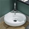 Mai & Mai Lavabo da Appoggio 39,5x38,5x14,5cm, Lavabo Bagno Sospeso Lavandino Bagno Brüssel002 in Ceramica con Nano Rivestimenti inclusi, Bianco