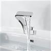 GMSLuu Rubinetto a cascata per bagno, miscelatore monocomando di design moderno, elegante, in rame, per lavabo, rubinetto del bagno, 0-80℃ (Argento)