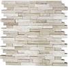 MOSANI Mosaico Splitface in Marmo, Parete in Pietra Naturale, Brick Grigio Chiaro a Strisce, Rivestimento per Parete - MOS40-3D20