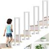 OVLRIJP Ringhiera per Scale Interne, Corrimano per Scale Interne a U, Ringhiera per Esterni con Viti, Corrimano Scale a Forma di U per Soffitta, Veranda e Corridoio, 90cm/Bianco-Laterale