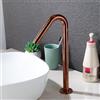 XJTNLB Rubinetto con Sensore Bagno Rubinetti Bagno Caldo Freddo Rubinetto Infrarossi Lavabo Rubinetto Automatico a Batteria Miscelatore Bagno,Oro Rosa,Alto