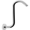 HEBEOT Staffa per doccia con flangia a S rialzata in acciaio a scomparsa braccio doccia a parete asta di prolunga (argento)