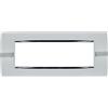 puntoluceled Placca Quadra in tecnopolimero compatibile con BTicino Living Light 7 moduli Cromo Lucido - Cornice frontale da incasso cassetta 507