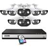 ZOSI 4K PoE Kit Videosorveglianza Esterno, Rilevamento Uomo/Veicolo, NVR 16CH 4TB + 8x PoE Telecamere da Esterno, Visione Notturna a Colori, Audio Bidirezionale, Impermeabile IP66, C182