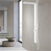 Parama Pannello Doccia Squadrato Alluminio Bianco Opaco 1500x200mm - 4Jets - 3 Funzioni - Doccino e flessibile 150CM Mod. Bormio