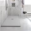 Yellowshop - HEAVY Piatto doccia rettangolare in marmoresina base 70 cm h 2,5 cm Grigio con sifone, piletta e copripiletta inox (cm 70x100)