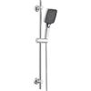 JOHO Colonna Doccia Senza Miscelatore, Asta Doccia Acciaio Inox 70 cm con Supporto Soffione Regolabile, Saliscendi Doccia Adattarsi ai Fori Esistenti con Doccetta 3 Geti, Cromo