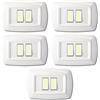 Electron CONFEZIONE DA 5 PLACCHE IN TECNOPOLIMERO, COMPATIBILE CON BTICINO MAGIC, 2 MODULI/POSTI RAVVICINATI, COLORE BIANCO, ALTA QUALITA', ARROTONDATE, DESIGN CLASSICO, PER INTERRUTTORI/PRESE