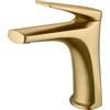 MICE COLLECTION MICE - Rubinetto monocomando per lavabo in ottone - Rubinetteria bagno lavabo per acqua calda/fredda (oro spazzolato)