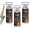 Generico SET 3 PEZZI BOMBOLETTA VERNICE SPRAY ALTA TEMPERATURA TRASPARENTE 400ml MADE IN ITALY