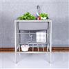 FTGENSM Lavello Cucin in Acciaio Inox Autoportante,Lavello in Acciaio Inox Autoportante con Banco da Lavoro Lavello da Pranzo Mobile Commerciale per Interni Esterni Spessore (Size : 58 * 43cm)