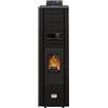 STUFE A PELLET ITALIA Colonna 8 Kw - Stufa ad Aria Ventilata Efficienza 93% Scalda 70m² Design Super Compatto Programmabile 5 Velocità e Potenze Garanzia 24 Mesi Nero