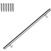 Vigevee Corrimano in acciaio inox, Corrimano da parete per interni ed esterni, Con Supporto da parete e tappi terminali, Rotondo Ø 42 mm, supporto da parete per scale, lunghezza 100 cm