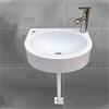 XRB2050 Lavandino a Muro in Resina, 45x34x14.5cm/17.7x13.4x5.7inch Lavandino Bagno Sospeso Salvaspazio, Lavandino Bagno Ovale per Piccolo Guardaroba Bagno Wc Degli Ospiti Bianco Accessori D