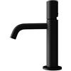 doporro Miscelatore Monocomando per Lavabo Bagno Senza Leva, Rubinetto con Flessibili Acqua Calda Fredda in Ottone Nero Opaco H 20,7 cm WAO-7701