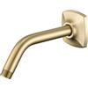 SWHYGER Braccio doccia da 15,2 cm con flangia, montaggio a parete, braccio di ricambio per soffione doccia fisso e soffione a mano in oro spazzolato, SW-91018-6BG.