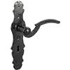Gedotec Set di maniglie a leva a piastra lunga in ferro battuto nero | 1 pezzo Maniglia per porta antica | BERN | Set di maniglie per porte interne | Porta della camera - Ovale 90 mm