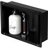 LuxeBath Nicchia a Parete senza Bordo in Acciaio Inossidabile 20x30x10 cm Nero Nicchia da Muro senza Cornice per Bagno Ripiano da Incasso senza Telaio per Doccia Contenitore per Utensili da Bagno