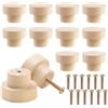 Taoduod 12 Pezzi Pomelli per Mobili Legno Naturale 34mm Rotondi Manopole Cassetto Pomelli Rotondi in Legno per Armadio Mobili Pomolo con Maniglia Tonda e Vite per Cassettiera Monoforo