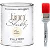 bianco Shabby CHALK PAINT Beige Sabbia & PENNELLO - Pittura Shabby Chic Vintage EXTRA OPACA (1 Litro) + 1 Pennello Professionale (40 mm)