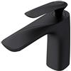 doporro Rubinetto Bagno Miscelatore per Lavabo Caldo e Freddo Regolabile Miscelatore Monocomando 16.5cm WAM-7201 Nero Opaco