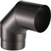 ALLINOX Curva Chiusa 90° Acciaio Nero 2 mm Stufa A Legna Gomito Per Canna Fumaria (DN 130)