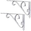 LLPEIJIE026 2 Pezzi Staffe Staffa per Mensola,Staffa per Mensola in Ghisa, Riccamente Ornata,Reggimensola Ferro Battuto,con Viti,Tubo di Espansione in Nylon,per Casa,Bagno,Soggiorno,Libreria(white500x300mm)