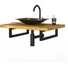 ML DESIGN modern living ML-Design Set di 2 Staffe a Muro Rettangolari 450 x 150 mm in Acciaio Nero Supporti per Scaffali Aperti Mensole Telaio Lavabo Bagno Scrivania Mobili Reggimensola da Parete incl. Materiale di Montaggio