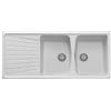 PLADOS Lavello composito Plados SP1162 due vasche più gocciolatoio + tagliere legno (Bianco Opale)