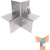 GeZu Impex Connettore Angolare per Pergola 121x121 Set di 4 Zincato a Caldo Staffa Angolare a 3 Vie per Gazebo e Pergola in Legno