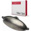 Gedotec Maniglie per mobili in metallo | 10 pezzi Maniglia a conchiglia - Argento antico incl. materiale di fissaggio | ALEXANDRIA | 99,5 x 30 mm BA: 64 mm | Maniglie per porte per armadi Maniglie per